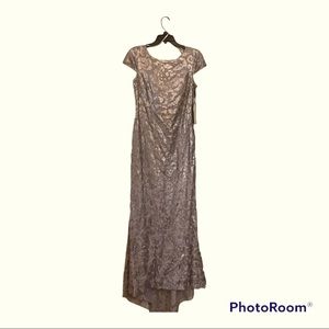 Calvin Klein Cap - Sleeve Sequin Gown Size 8 NWT